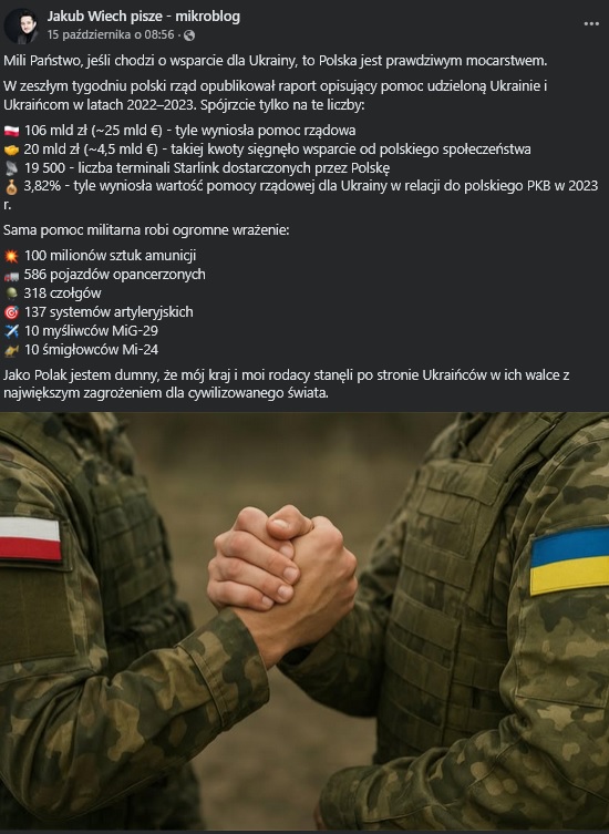 Polska wspierająca Ukrainę – ilustracja